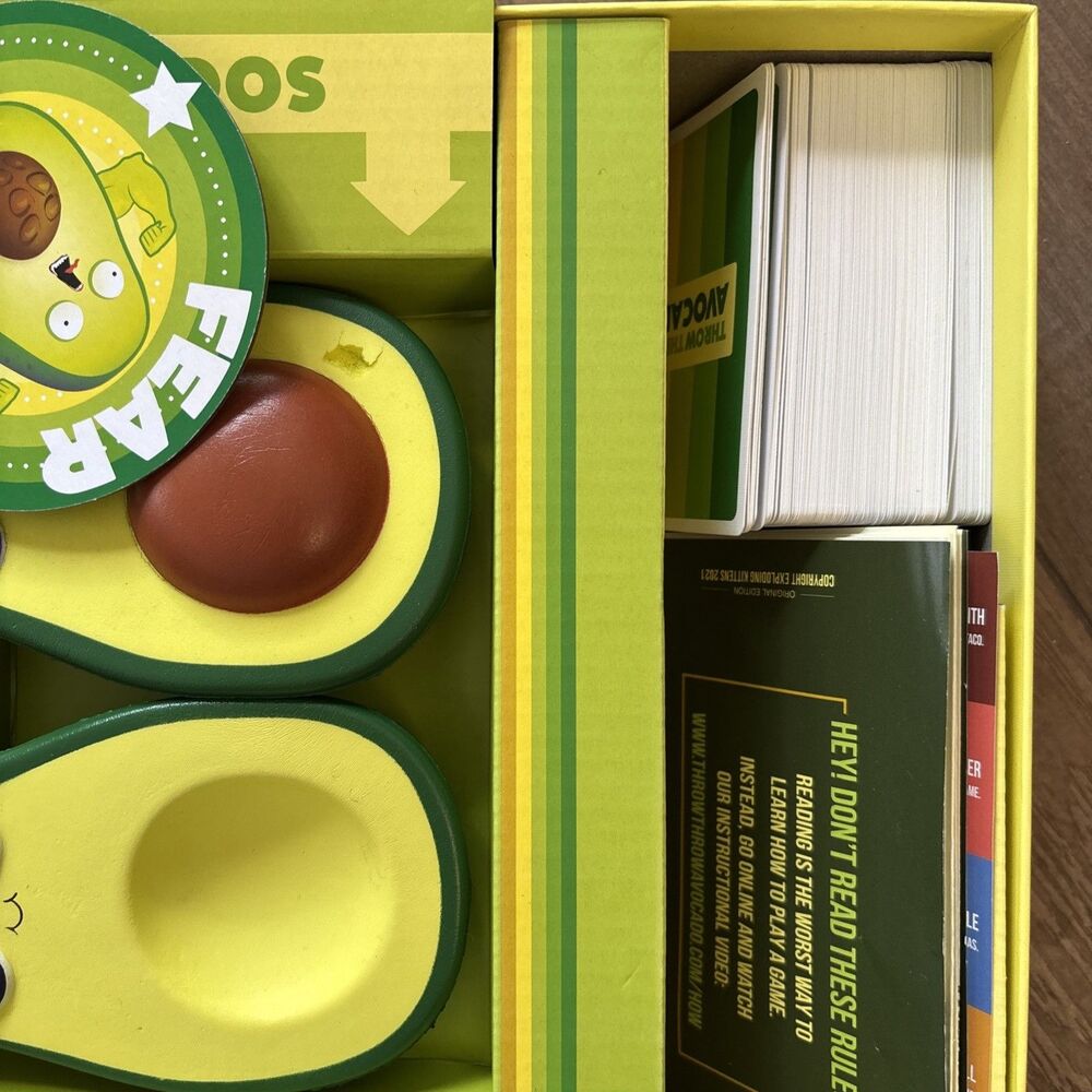 Exploding Kittens Throw Throw Avocado Card Game Family Night Ages 7 Retro - Picture 3 of 3